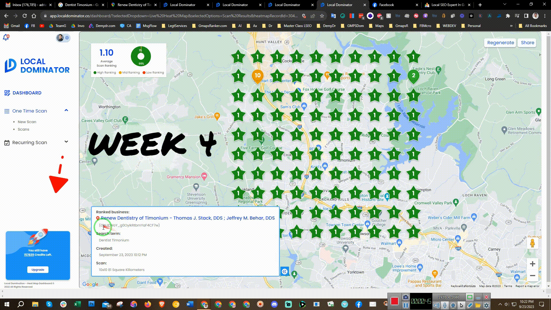 After: Excellent local SEO rankings (1-3) on Google Maps grid